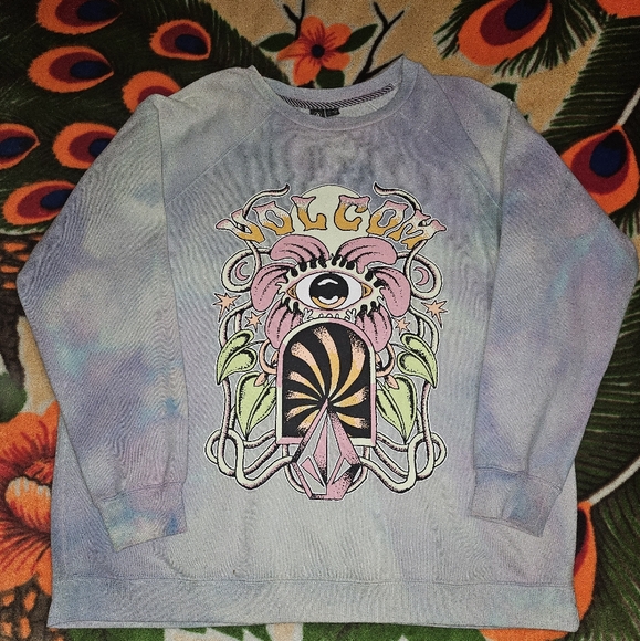 Volcom Womens Pastel Graphic Crewneck Sweater - Picture 1 of 2